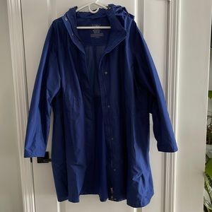 LL Bean navy long raincoat